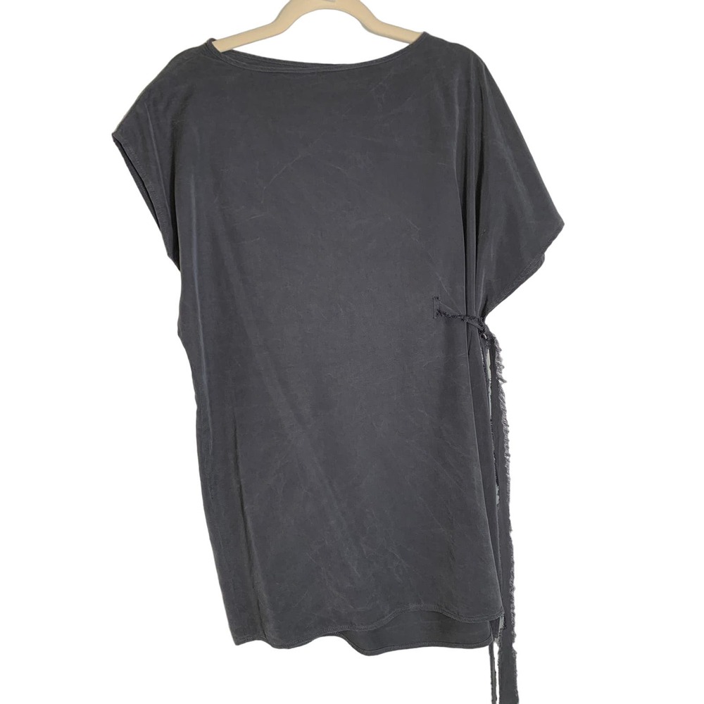 Natalie Busby Dark Gray Tencel Short Sleeve Shift Dress Sz S